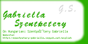 gabriella szentpetery business card